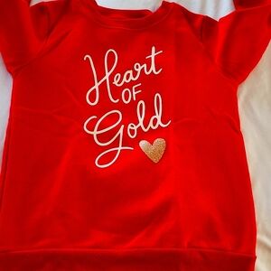 "Heart of Gold💛" red sweatshirt, EUC❤️🎉